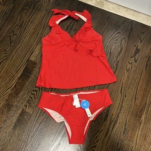 CUPSHE tankini swimsuit red brand new